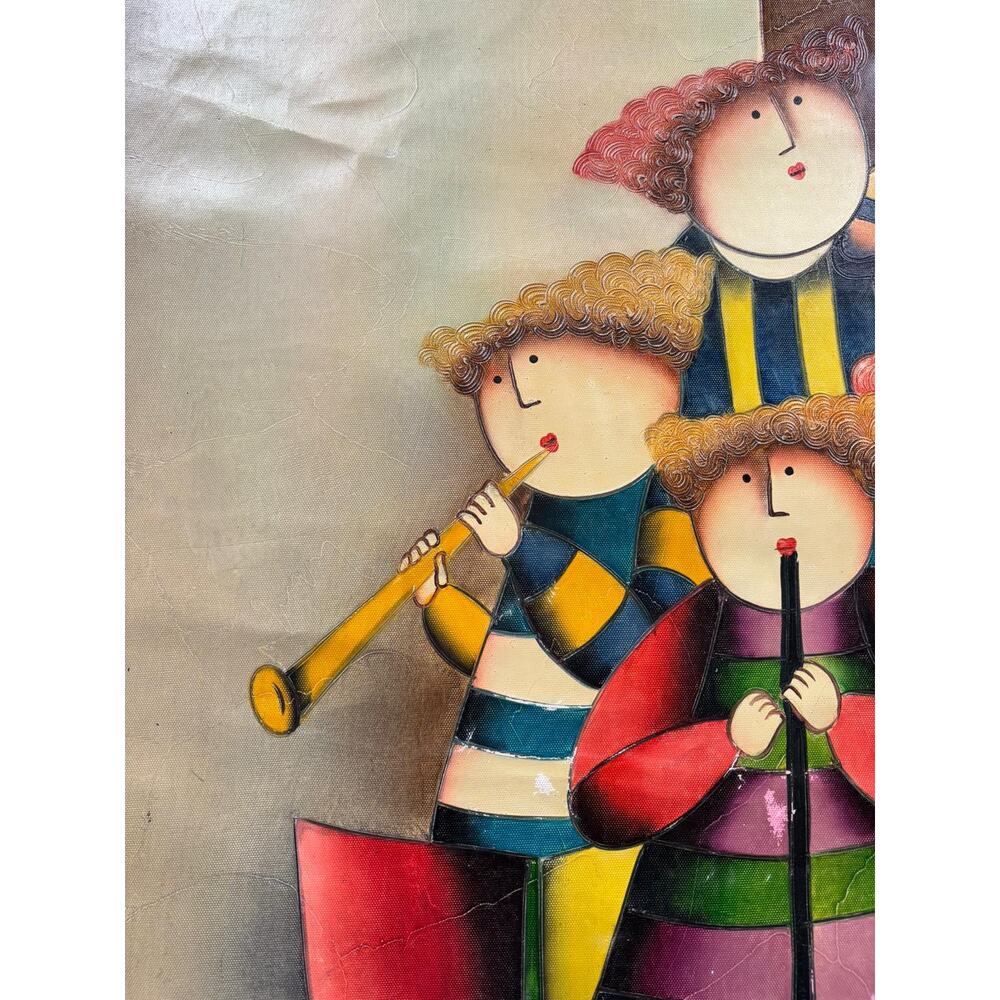 Vintage Style Oil Painting Musician Art Canvas Wall Decor 23x18 - Picture 5 of 7